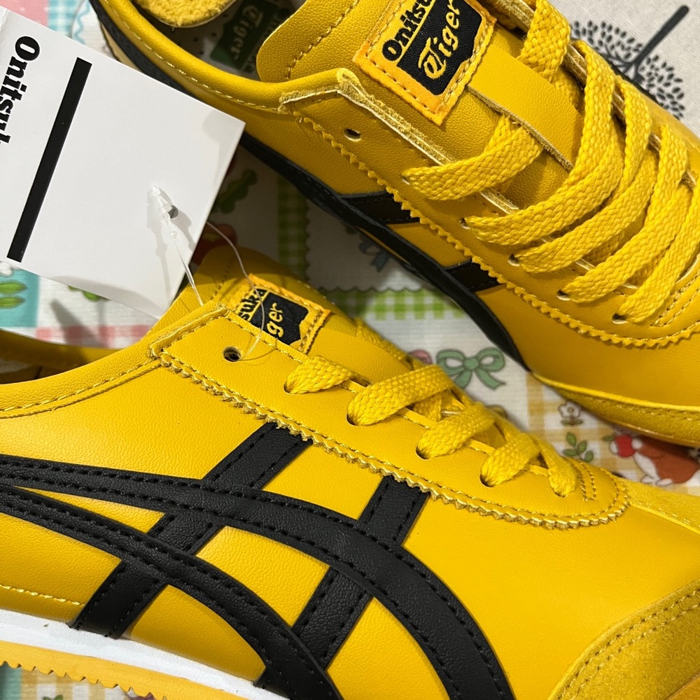 Onitsuka Tiger Yellow and Black Women's Sneakers - Picture 4 of 8